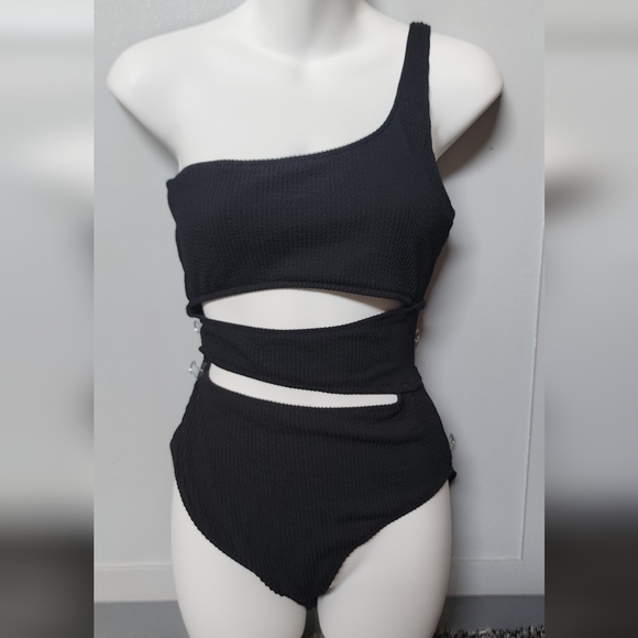 American Eagle Outfitters Other - American Eagle Outfitters Black One-Shoulder Swimsuit